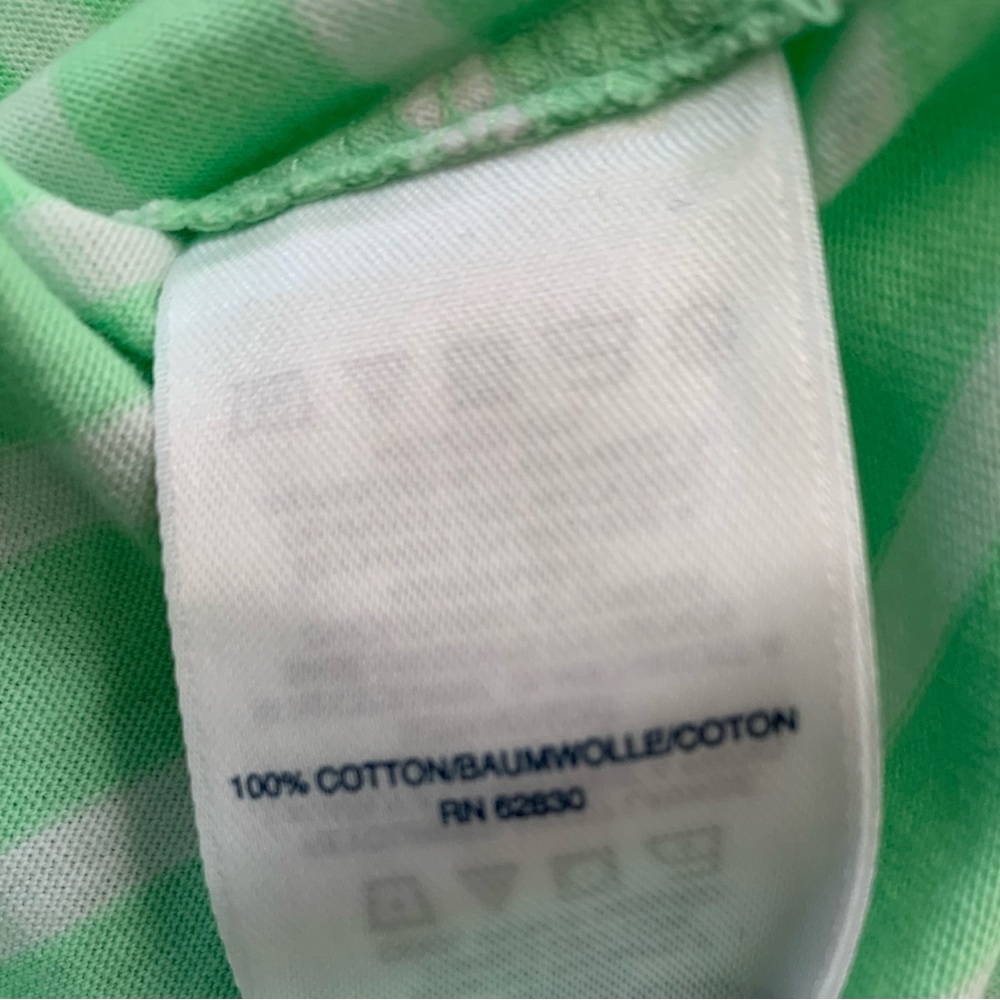 💚Lands’ End T-Shirt Dress M(5-6) Green Ash Breton Stripes Li’l Kids💚 - Picture 3 of 7